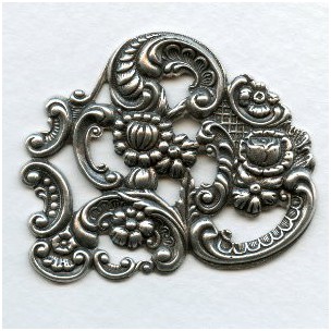Floral Details and Cutouts Oxidized Silver 53mm