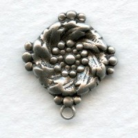 Ornate Pendants for Earring Tops Oxidized Silver 18mm (6)