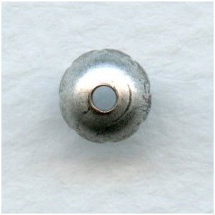 Smooth Scallop Edge Bead Caps Oxidized Silver 6mm (24)