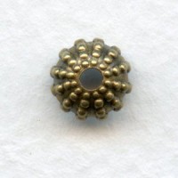 Beaded Detail Bead Caps 7mm Oxidized Brass (24)