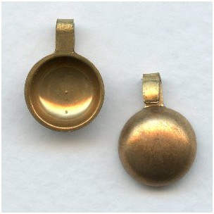 Pearl Cups with Open Loop Raw Brass 10mm (3)