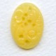 ^Vintage Etched Flowers Pale Yellow Glass Stone 25x18mm (1)