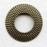 Nailhead Texture Round Frames Oxidized Brass 25mm (6)