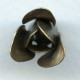 Trumpet Flower Double Layer Bead Caps Oxidized Brass 18mm (4)