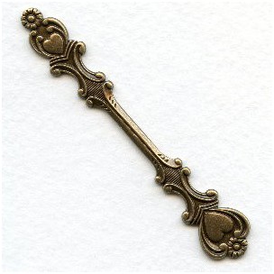 Hearts and Flowers Details Solid Bar Oxidized Brass (1)