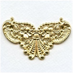 Floral Plaque Raw Brass 67mm (1)