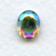 Crystal AB Flat Back Faceted Top 10x8mm Jewelry Stones