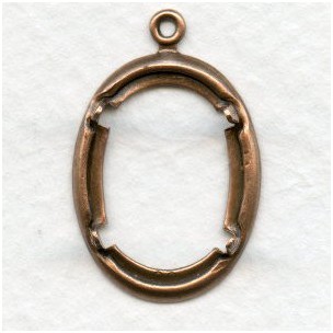 ^Smooth Edge Oxidized Copper Settings 18x13mm