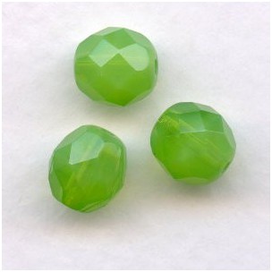 Green Opal Fire Polished Round Faceted Beads 8mm (24)