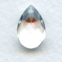 ^Briolette Crystal 13x8.5mm Pear Shape Glass Pendant