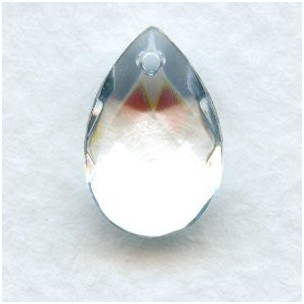 ^Briolette Crystal 13x8.5mm Pear Shape Glass Pendant