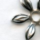 Cut Out Detail Petals Flower Bead Caps Oxidized Silver (12)