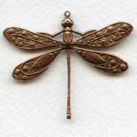 Victorian Style Dragonfly Oxidized Copper 41mm (1)