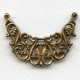 Fabulous Openwork Stamping Tiara Shape Oxidized Brass