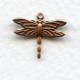 Tiny Dragonfly Pendants 16x15mm Oxidized Copper (12)