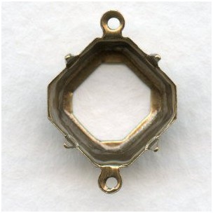 Square Octagon 12mm Setting Connectors Oxidized Brass (12)