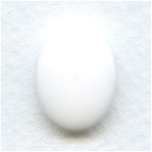 Chalk White Buff Top Glass Cabs 18x13mm (2)