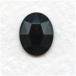 Jet Oval Flat Backs Faceted Tops 10x8mm (4)