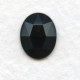 Jet Oval Flat Backs Faceted Tops 10x8mm (4)