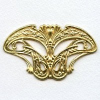 Art Nouveau Style Grand Raw Brass Stamping (1)