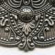 Splendid Gothic Details Oxidized Silver Medallion 72mm (1)