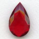 ^Ruby Glass Pear Unfoiled Jewelry Stone 32x20mm (1)