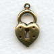 Steampunk Inspired Heart Lock Charm Oxidized Brass (6)