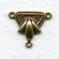 Ornate Three Loop Connectors Oxidized Brass (12)