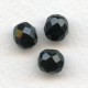 ^Jet Glass Fire Polished Round Faceted Beads 8mm