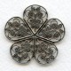 Filigree Flower Ornamentations Oxidized Silver 36mm