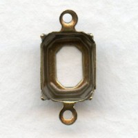 Open Back Octagon Setting Connectors Brass 10x8mm (12)