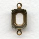 Open Back Octagon Setting Connectors Brass 10x8mm (12)