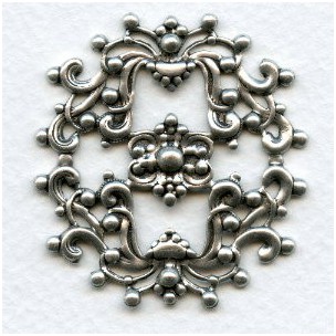Openwork Stamping Frill Oxidized Silver 44mm