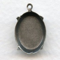 Closed Back Settings Oxidized Silver 18x13mm (6)