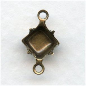 Square 6mm Setting Connectors Oxidized Brass (12)
