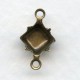 Square 6mm Setting Connectors Oxidized Brass (12)