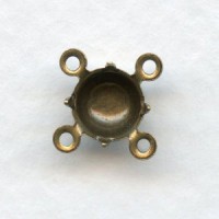 Round 6mm Setting 4 Loop Connector Oxidized Brass (12)
