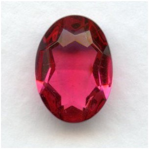 Rose Glass Oval Unfoiled Jewelry Stones 14x10mm