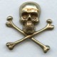 Skull and Crossbones 30x31mm Oxidized Brass (1)