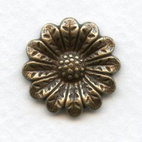 Ornate Flower Embellishments Oxidized Brass 20mm (6)