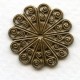 Round Flat Filigree Oxidized Brass 22mm (6)