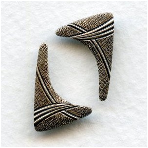 ^Brushed Texture Deco Style Corners Oxidized Silver (6)