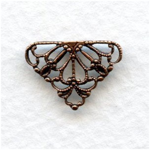 Tiny Filigree Connector 10mm Triangle Oxidized Copper