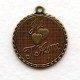 Je T'Aime French Charms Oxidized Brass Pendants