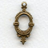 Oval Fancy Hoop Pendant Drop Oxidized Brass (12)