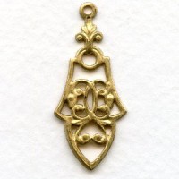Pendant Drops Gothic Details Raw Brass 36mm
