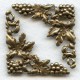 Grape Motif Fancy Corners Oxidized Brass Stampings (6)