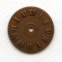 Clock Faces Roman Numerals Oxidized Copper 25mm (6)