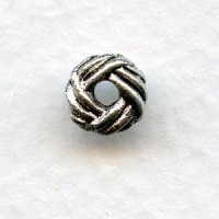 Basketweave Spacers Oxidized Silver Pewter