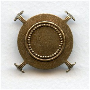 Turtle Style Settings for 30mm Stones Oxidized Brass (3)